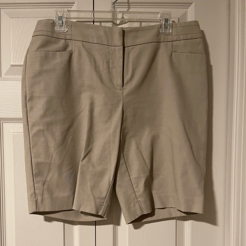Flat front khaki shorts